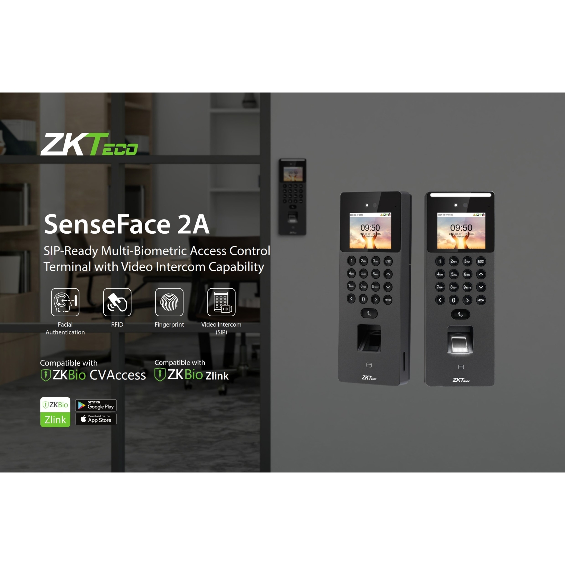 SenseFace 2A của ZKTeco- Máy chấm công và Kiểm Soát Ra Vào Hiệu Quả, Tích hợp Khóa Cửa Kính_1